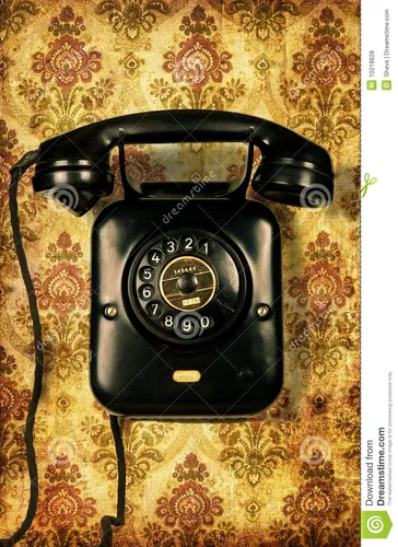 Ретро Обои на телефон черный телефон на коврике