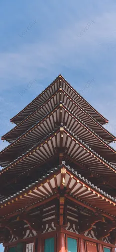 Японские Обои на телефон высокое здание с красной крышей