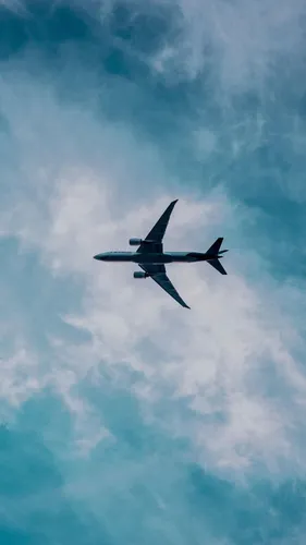 Нежно Голубые Обои на телефон самолет, летящий в небе