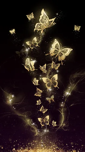 Бабочки На Черном Фоне Обои на телефон группа золотых и серебряных предметов в форме звезды