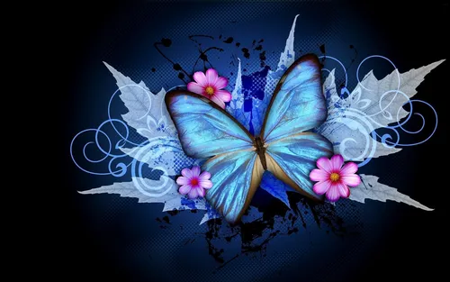 Бабочки На Черном Фоне Обои на телефон бабочка с цветами