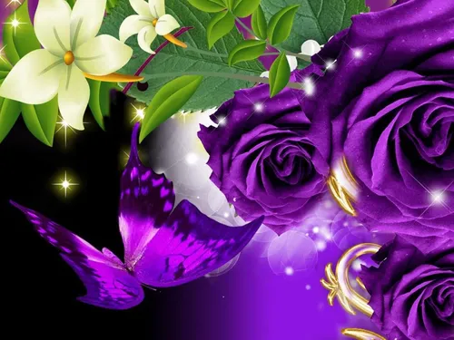 Бабочки На Черном Фоне Обои на телефон группа фиолетовых цветов