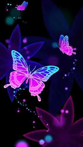 Бабочки На Черном Фоне Обои на телефон группа цветов