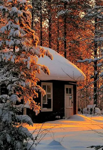 Зима Уют Обои на телефон дом, покрытый снегом